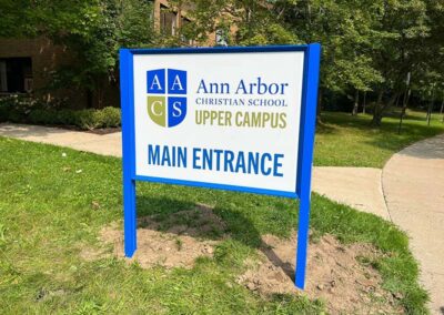 New signage at Upper Campus entrance